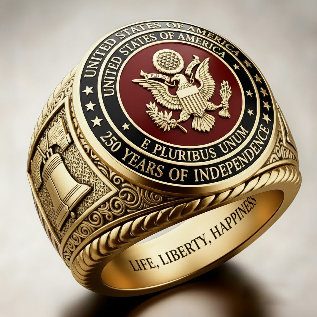 USA 250th Independence Anniversary Eagle Ring