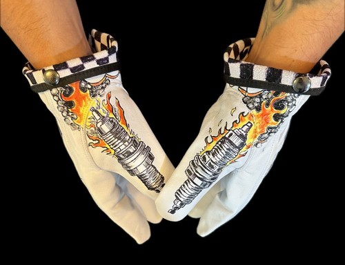 Men motorcycle gloves leather