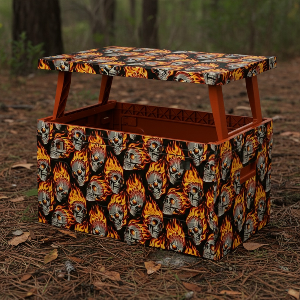 Fiery Ghost Rider Style Foldable Storage Box 