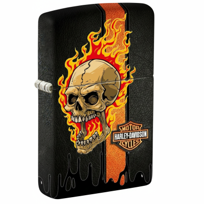 Biker Style Dual Skulls with Red Bandana Windproof Metal Lighter