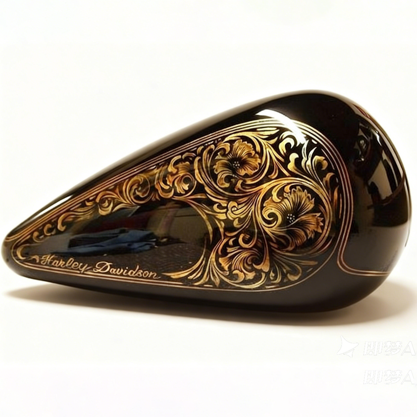 Elegant Baroque Gold Floral Pattern Universal Motorcycle Tank Decal