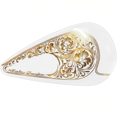 Elegant Baroque Gold Floral Pattern Universal Motorcycle Tank Decal