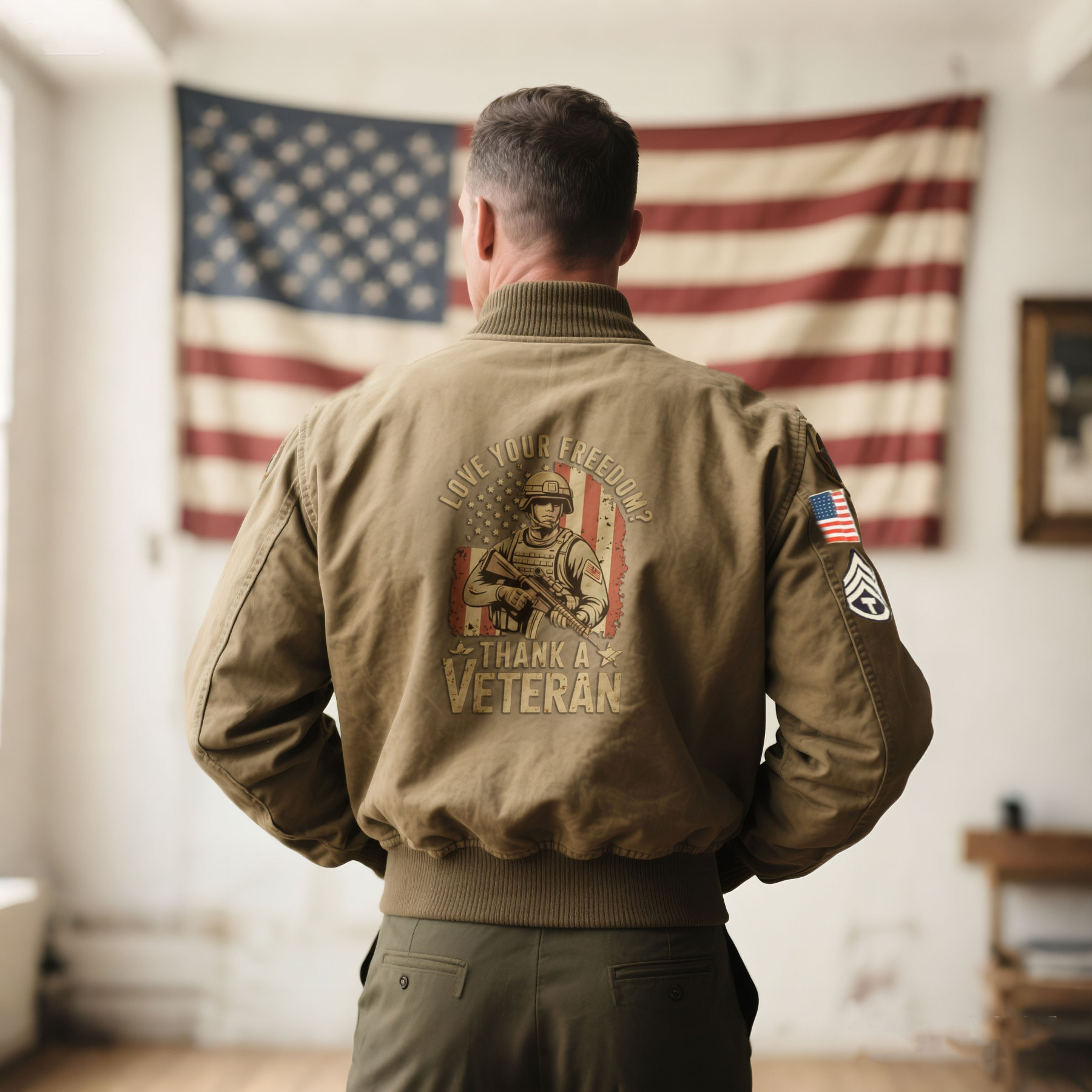 Love Your Freedom Thank A Veteran - Veterans - Memorial Day jacket