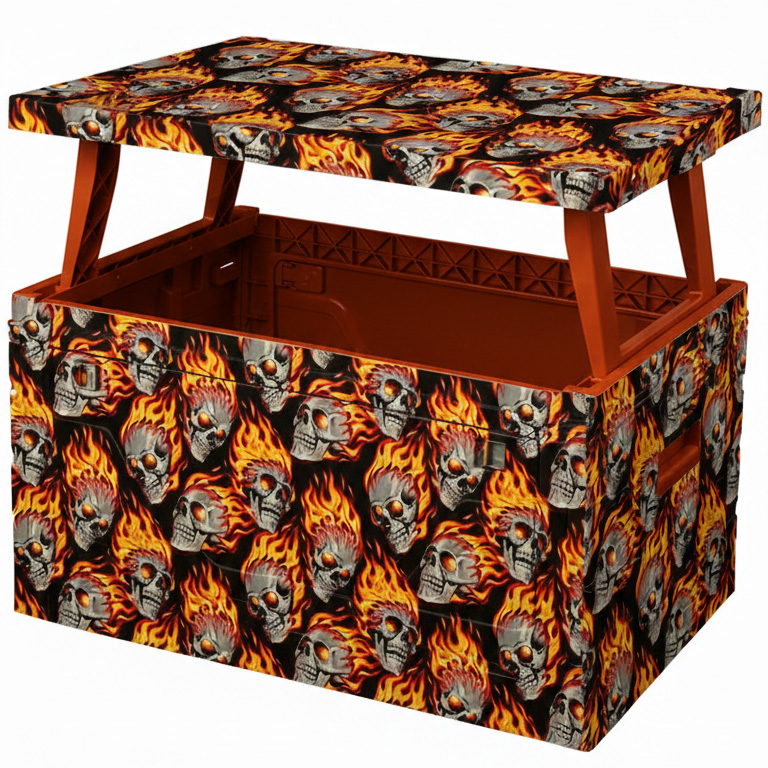 Fiery Ghost Rider Style Foldable Storage Box 