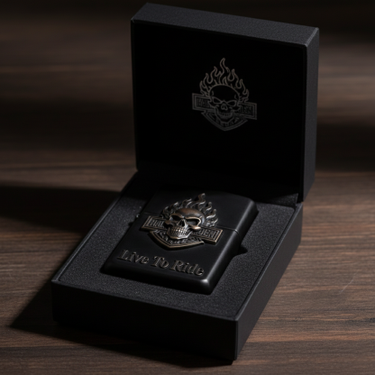 Midnight Blaze - Embossed Skull Shield Lighter