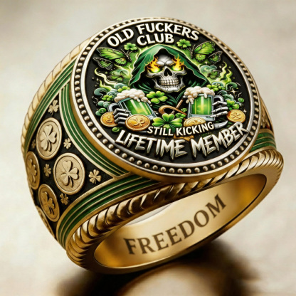 St. Patrick's Day Skull Pattern Ring
