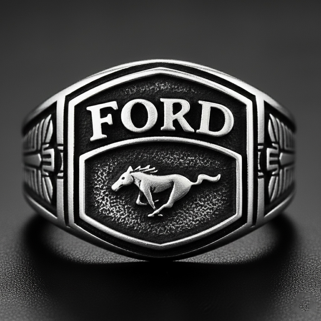 Men's Retro Biker Culture Heritage Logo Ring