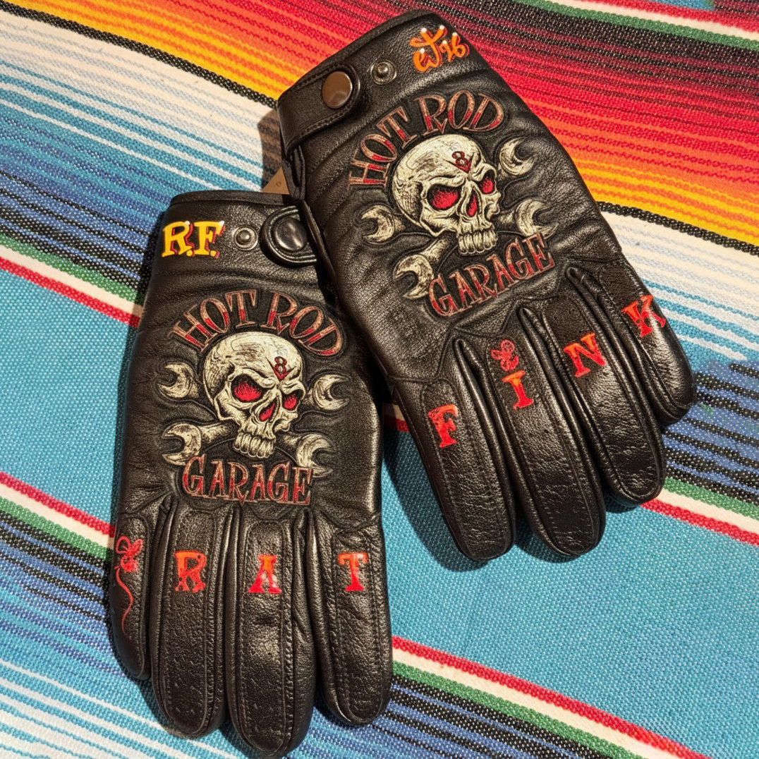 Vintage Style Pattern Motorcycle Riding Gloves