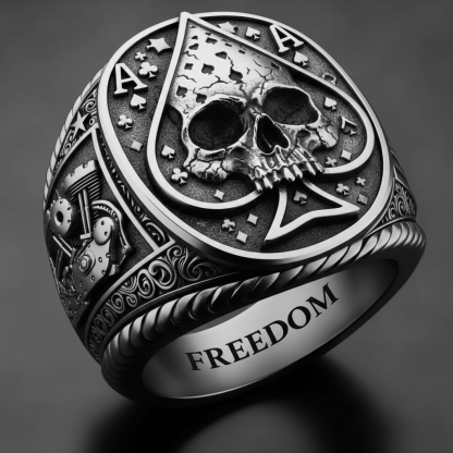 Steampunk Mechanical Gear Industrial Motorcycle Style Signet Ring