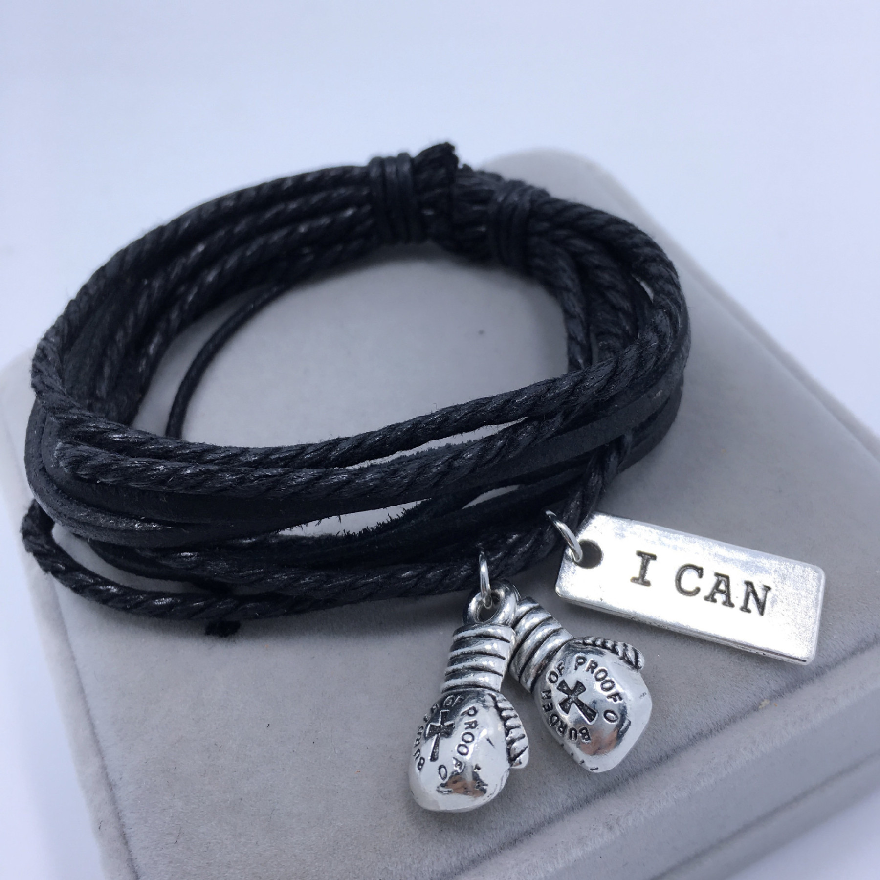 Never Never Give Up Boxing Bracelet