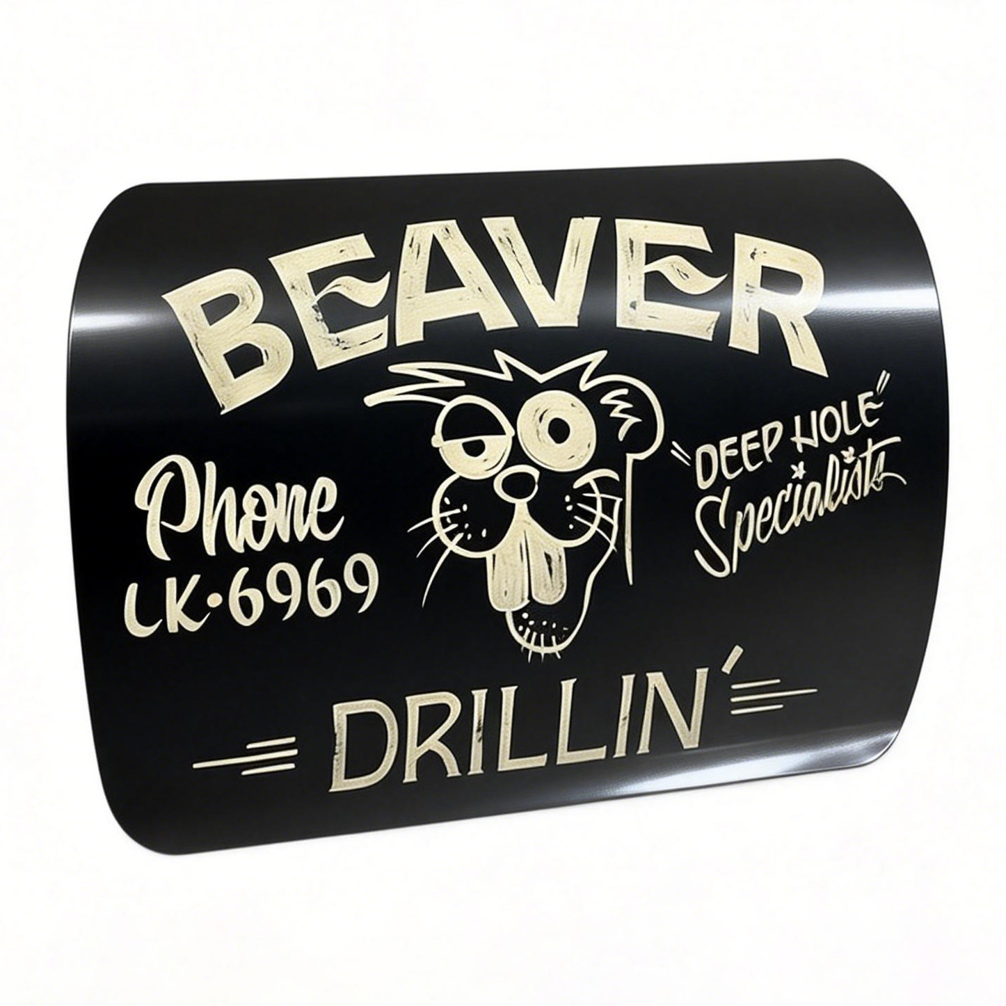Vintage Cartoon Beaver Repair Shop Magnetic Car Decal