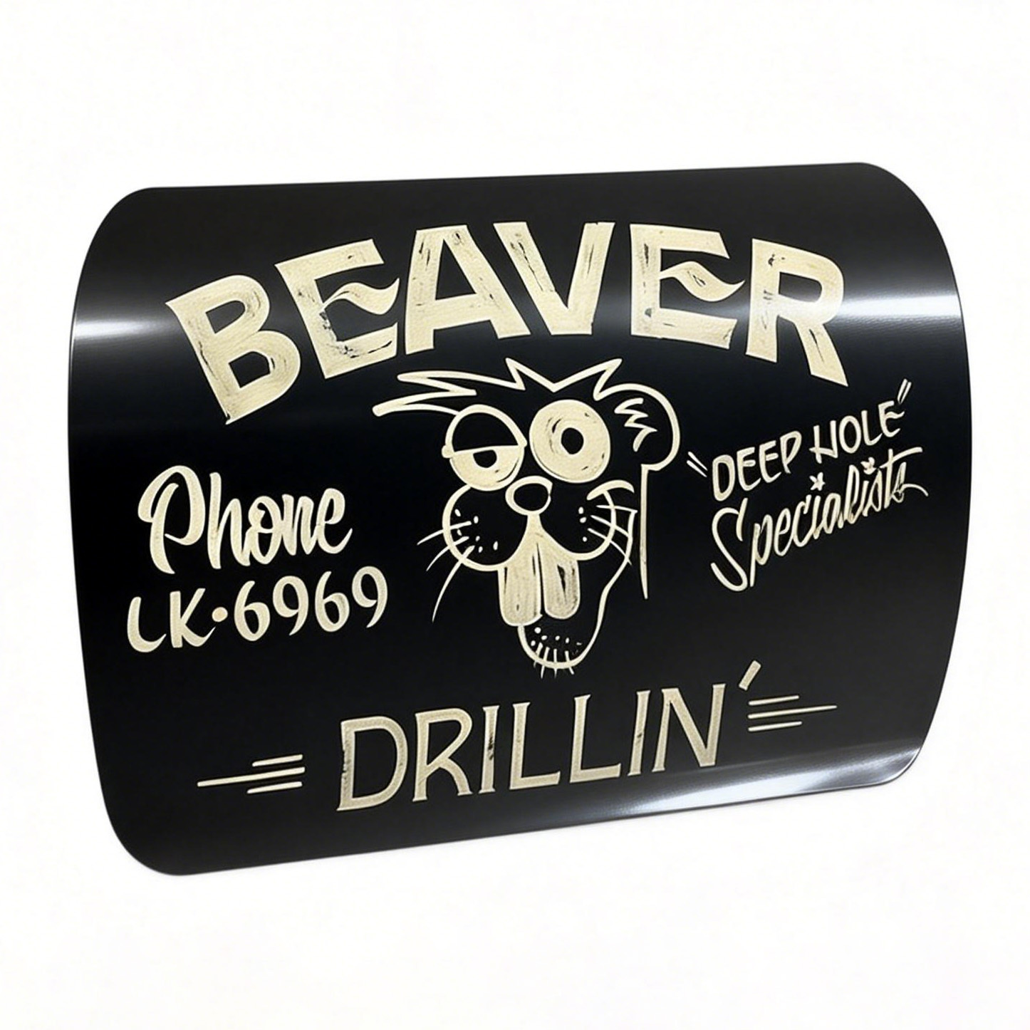 Vintage Cartoon Beaver Repair Shop Magnetic Car Decal