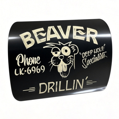 Vintage Cartoon Beaver Repair Shop Magnetic Car Decal