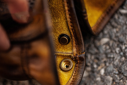 Vintage Distressed Brown Leather Handmade Motorcycle Riding Gloves
