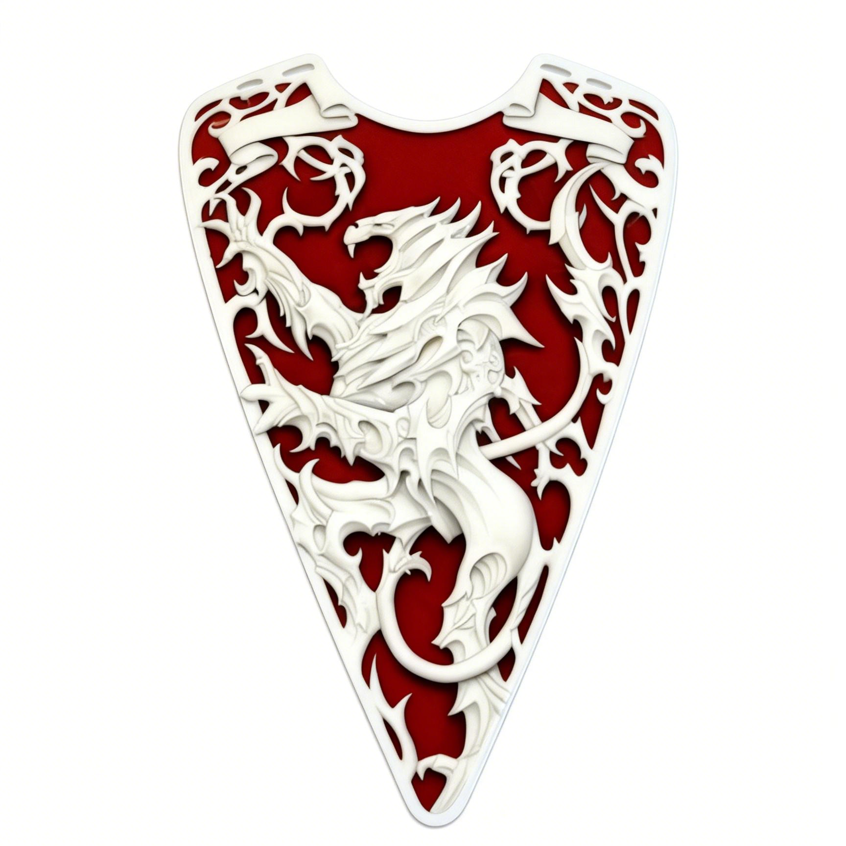 Gothic Baroque Heraldic Griffin Creature Red Texture Motorcycle Tank Decal