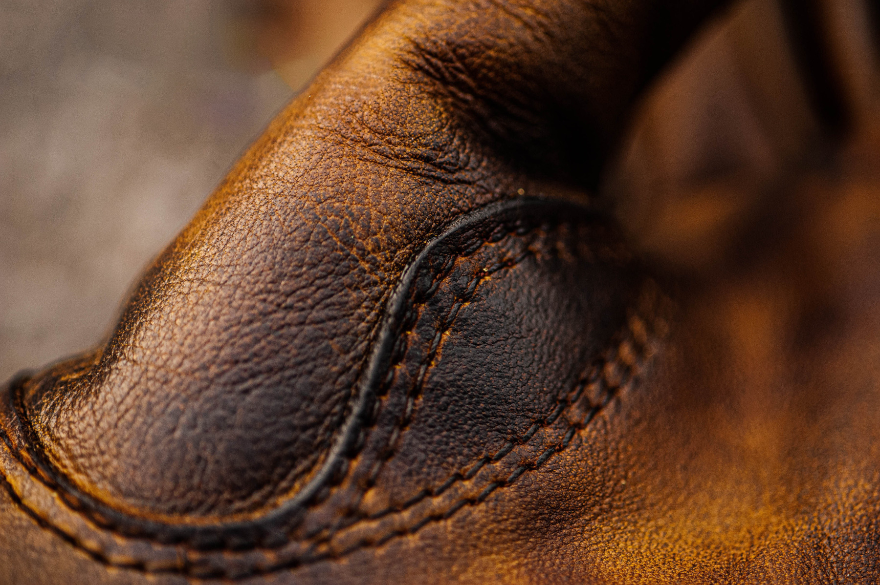 Vintage Distressed Brown Leather Handmade Motorcycle Riding Gloves