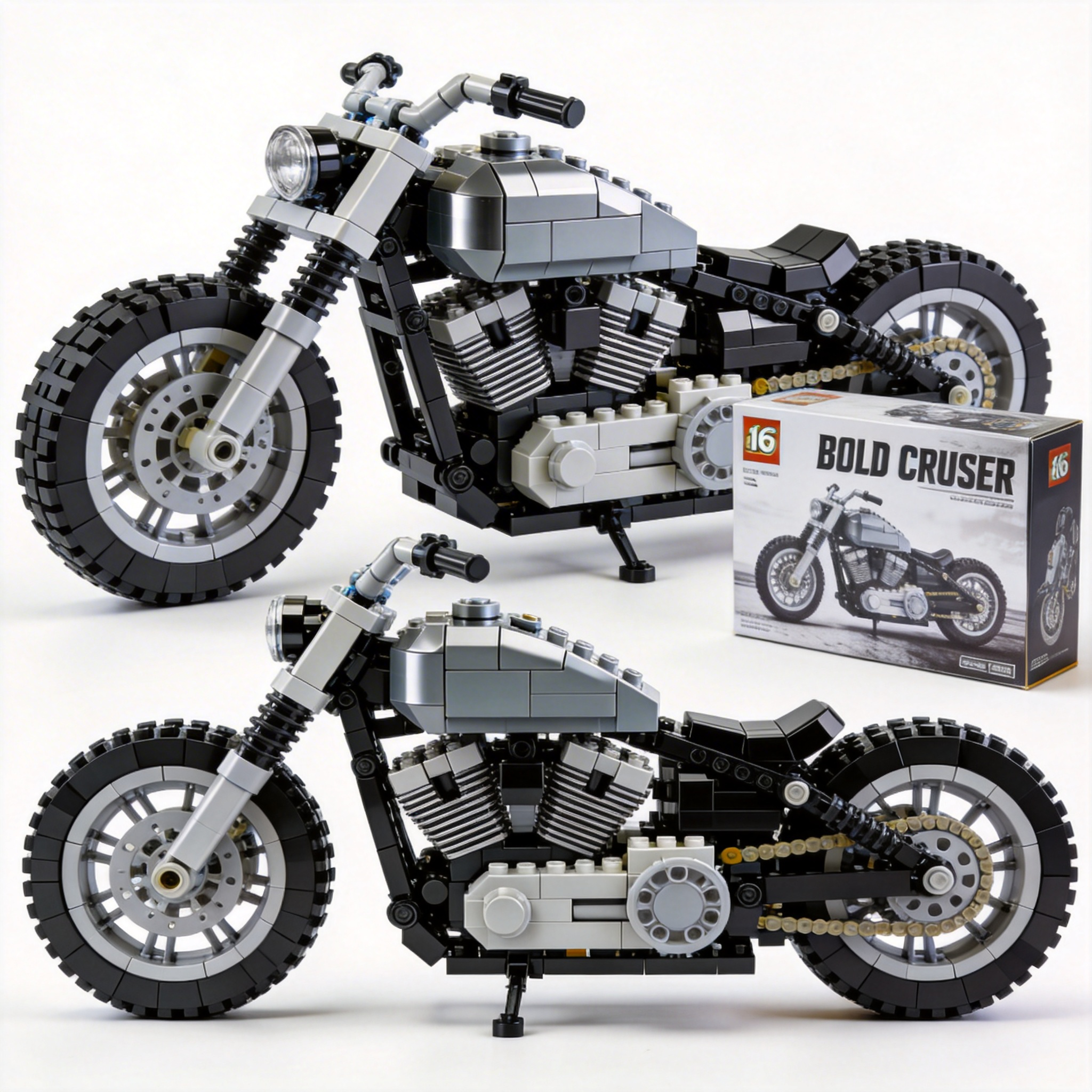 Adult Harley-Davidson motorcycle building blocks