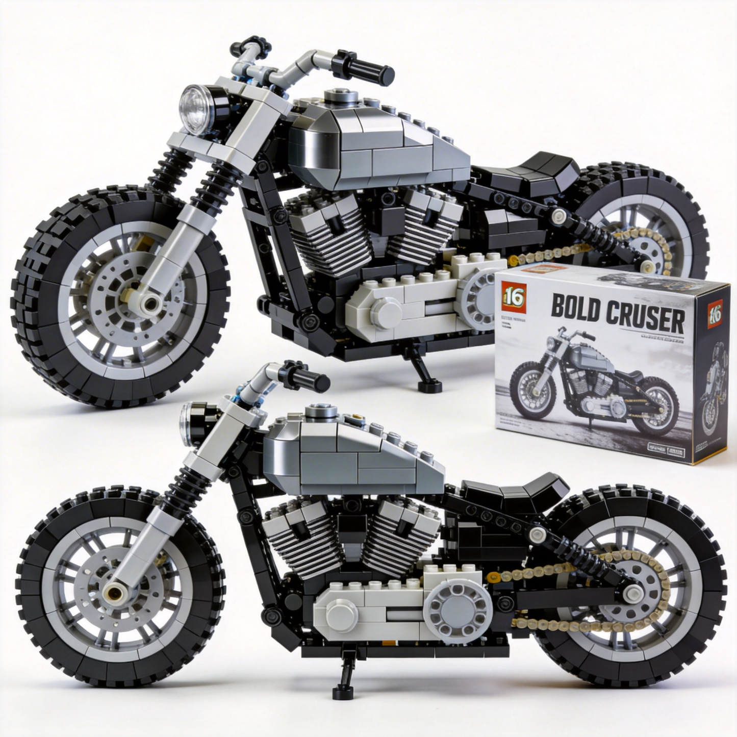 Adult Harley-Davidson motorcycle building blocks