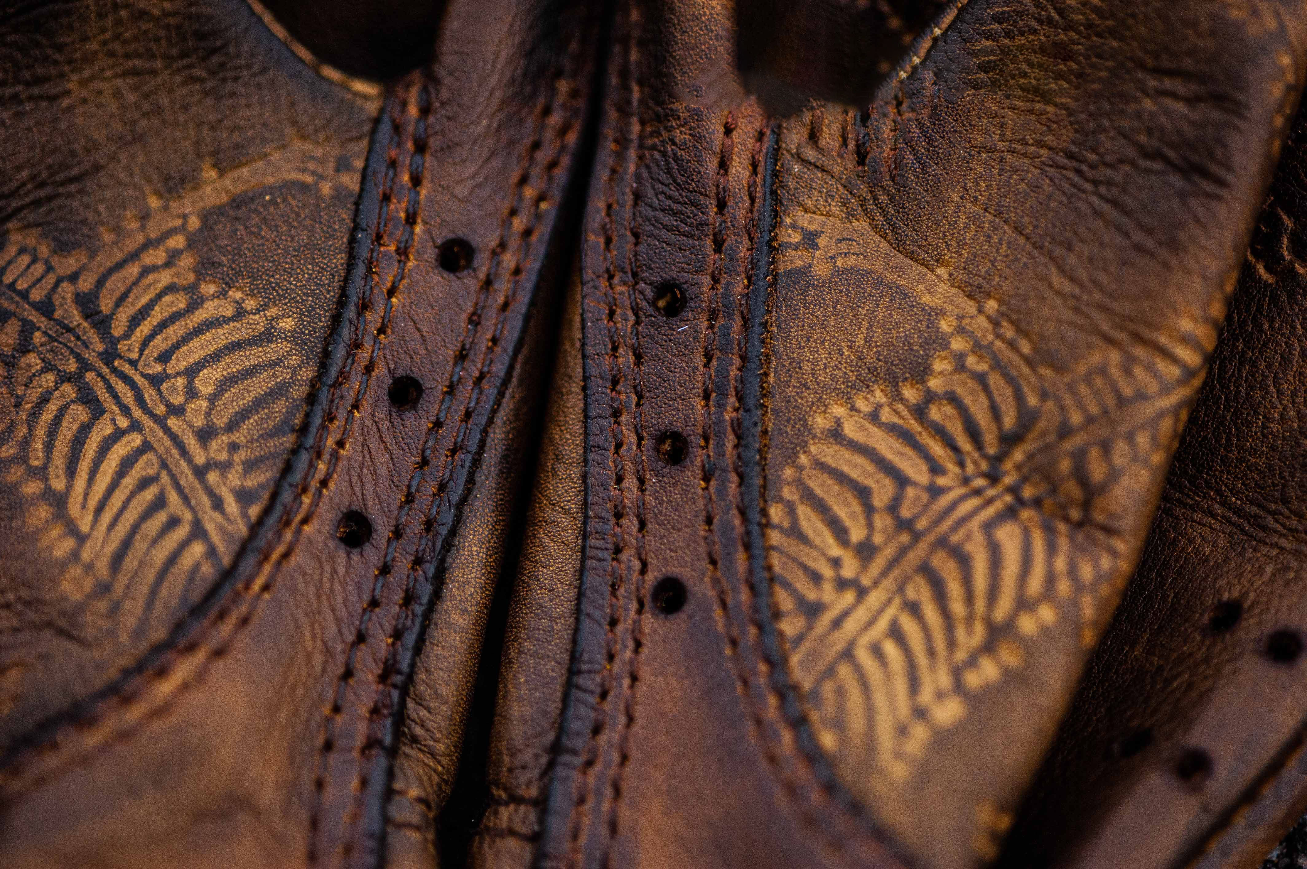 Vintage Distressed Brown Leather Handmade Motorcycle Riding Gloves