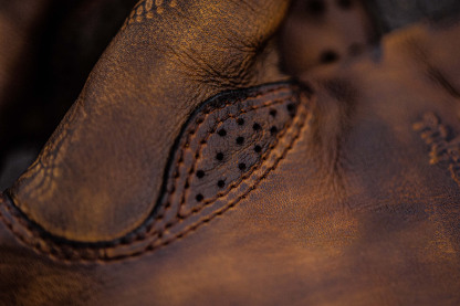 Vintage Distressed Brown Leather Handmade Motorcycle Riding Gloves