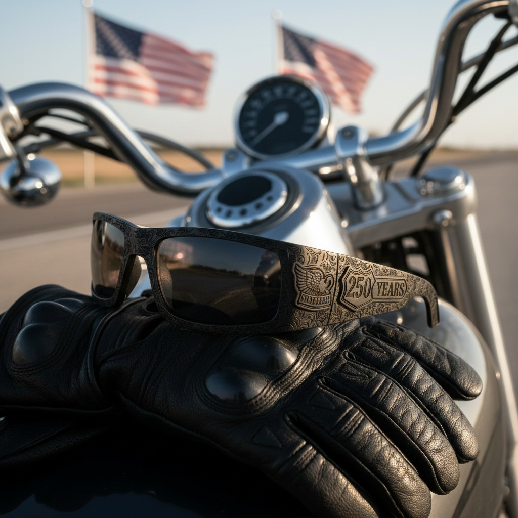 Vintage Biker Metal Frame Polarized Riding Sunglasses
