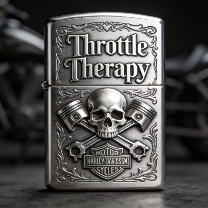 Piston Head - "Throttle Therapy" Industrial Chrome Lighter