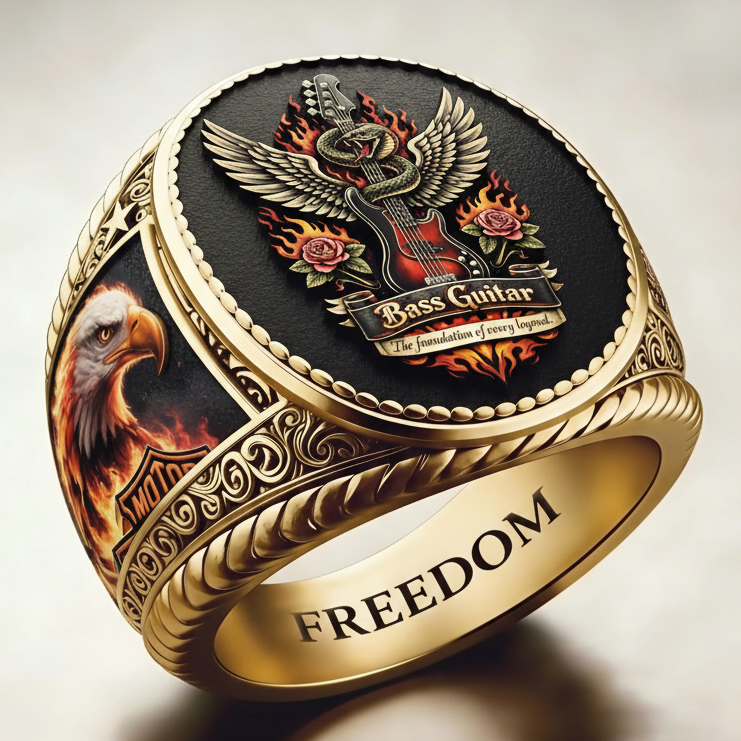 Harley-style pattern ring