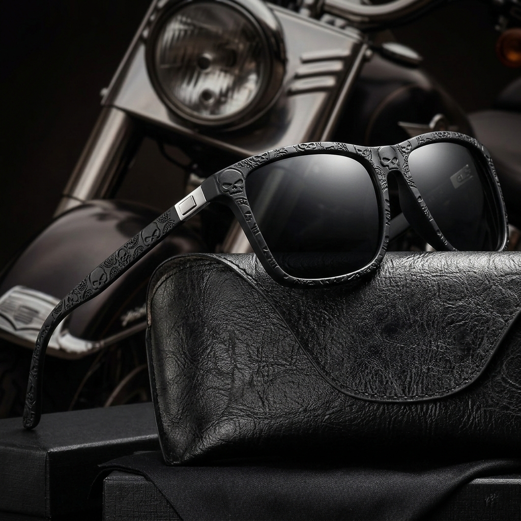 Vintage Biker Metal Frame Polarized Riding Sunglasses