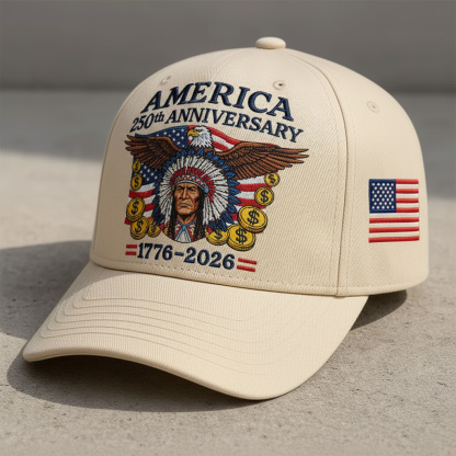  America's 250th Birthday Hat, Retro Baseball Cap with Indian and Eagle Elements