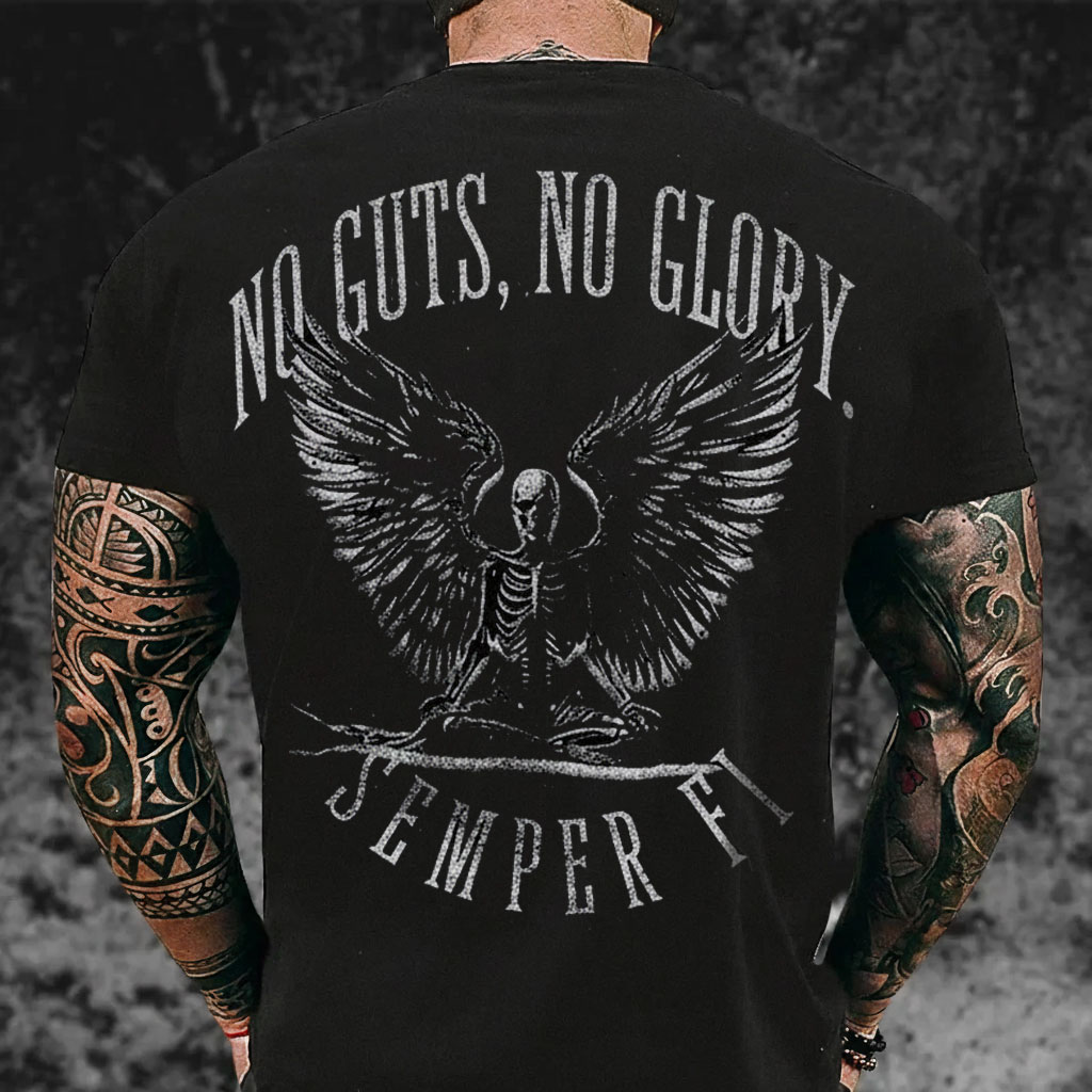 No Guts, No Glory" Hardcore Style Men's T - shirt