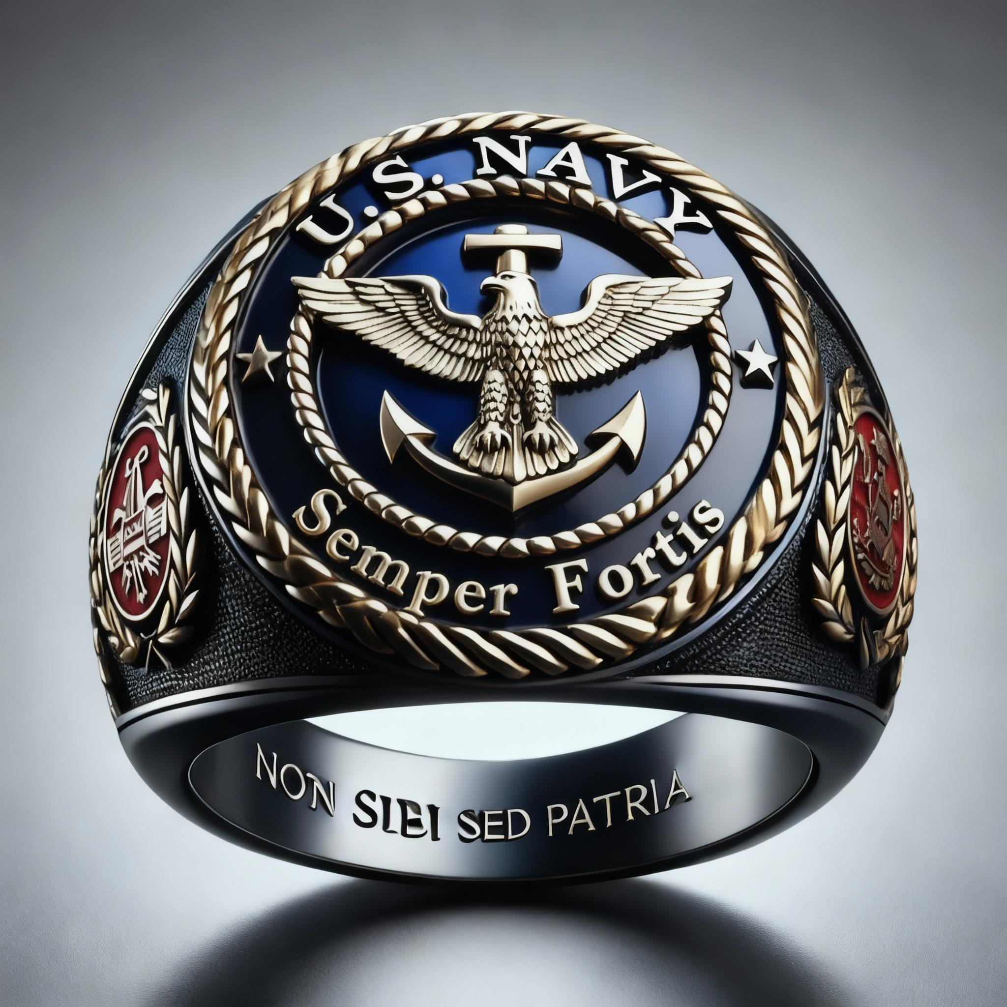 U.S. Navy Semper Fortis  Eagle Anchor Ring