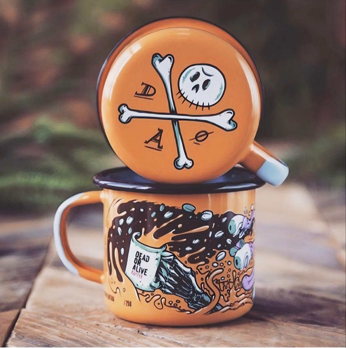 Gothic Coffee Mug – Skeleton Art Cup for Punk & Alternative Style