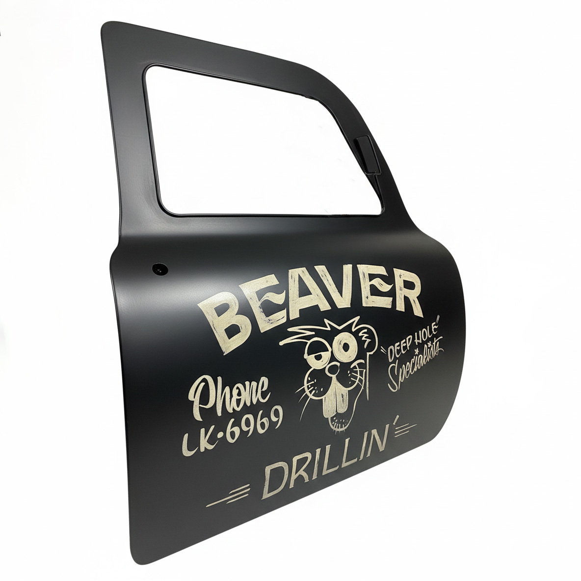 Vintage Cartoon Beaver Repair Shop Magnetic Car Decal