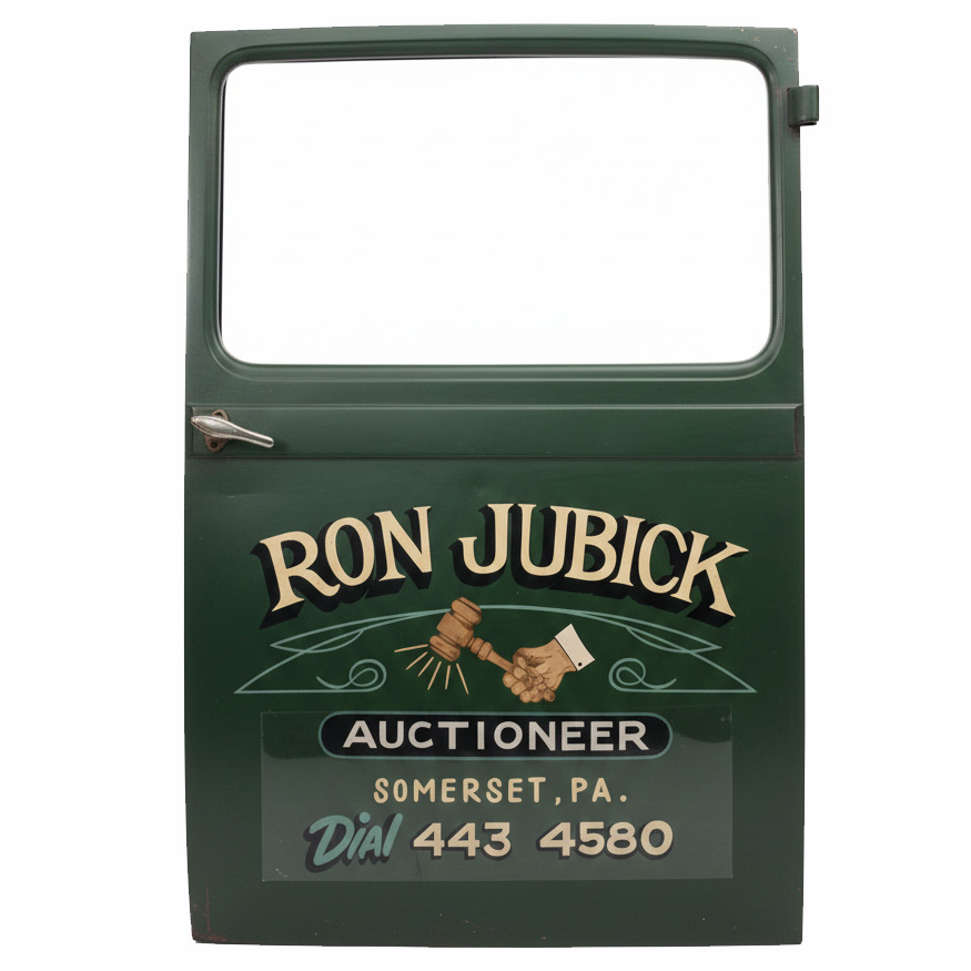 Vintage Professional Auctioneer Service Gavel Logo Design Car Decal