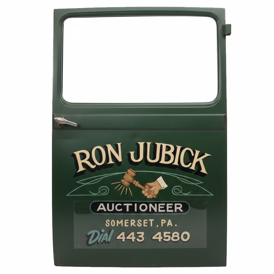 Vintage Professional Auctioneer Service Gavel Logo Design Car Decal