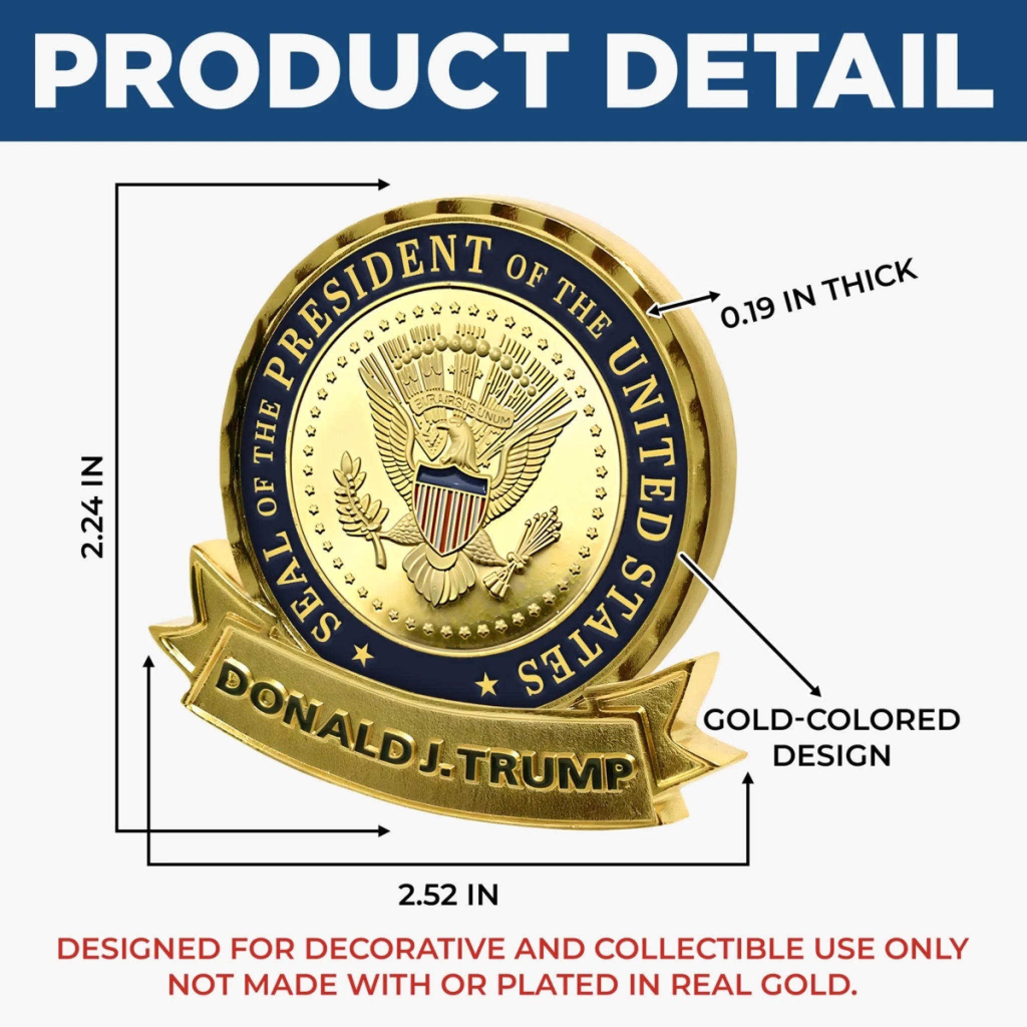 Republican State Commemorative Challenge Coin - US Patriotic Pride Gifts For Conservative Supporters -  History Remembers The Bold