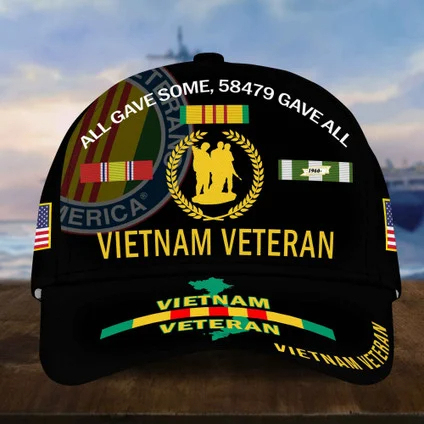 Vintage Veteran Respect Memorial Vietnam War Service Men’s Sports Cap