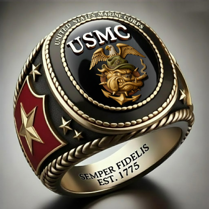 USMC Bulldog Ring - Semper Fidelis