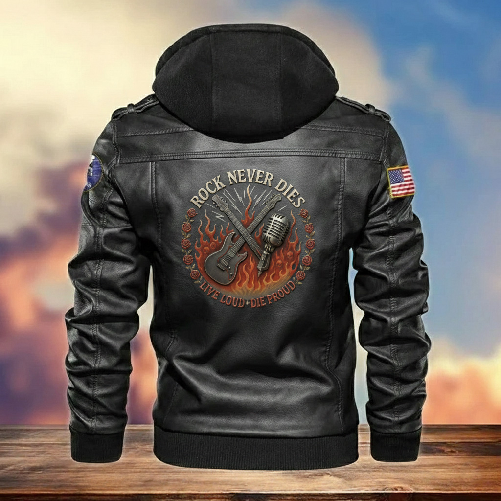 Biker Style Men's Retro Patterns Jacket