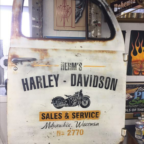 Vintage Distressed Industrial Motorcycle Garage Sales and Service Car Decal