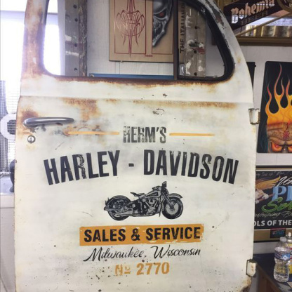 Vintage Distressed Industrial Motorcycle Garage Sales and Service Car Decal