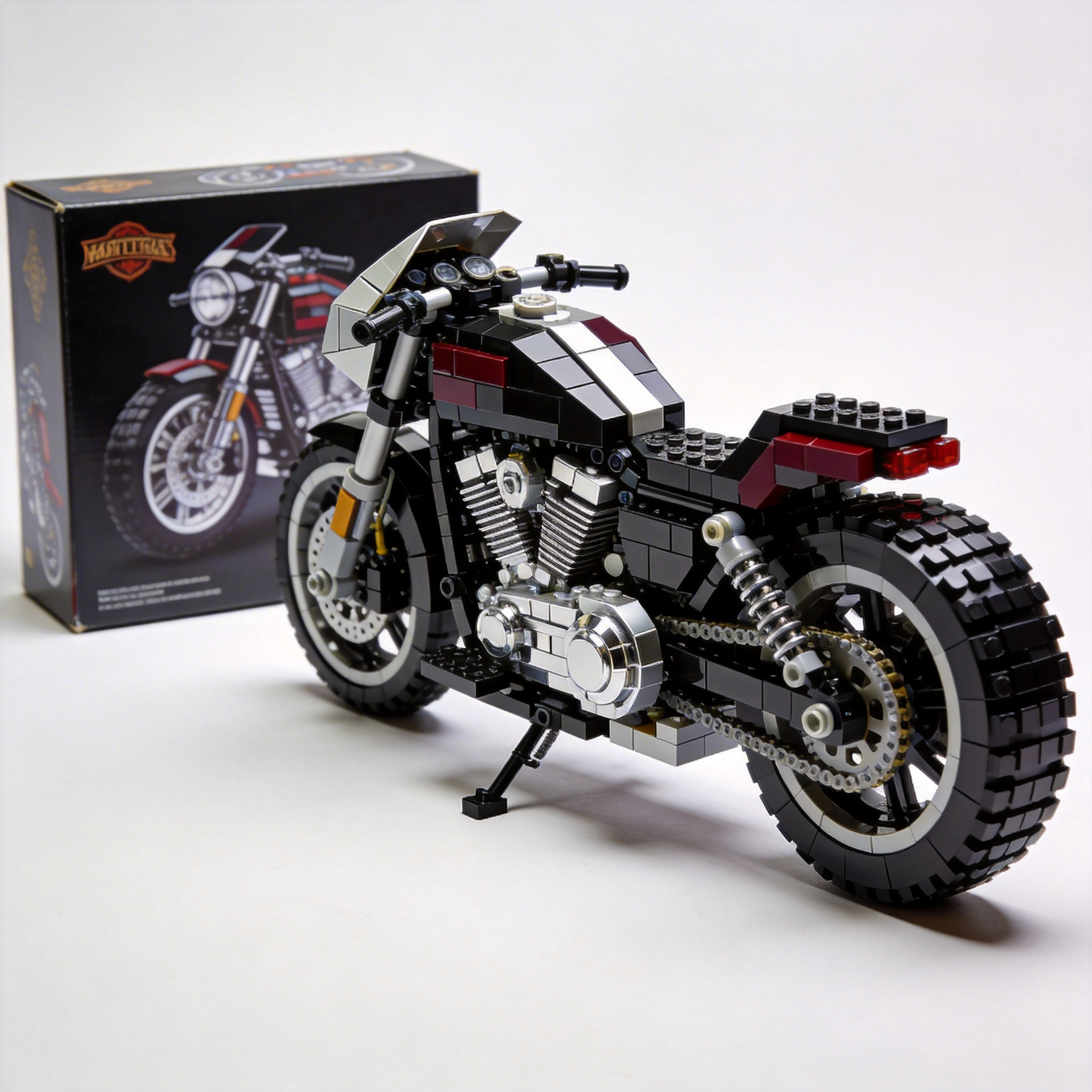 Adult Harley-Davidson motorcycle building blocks