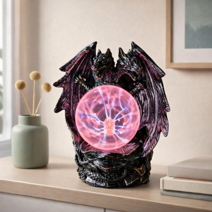 Mystic Two-Headed Dragon Plasma Ball USB Powered Gothic Desk Lamp