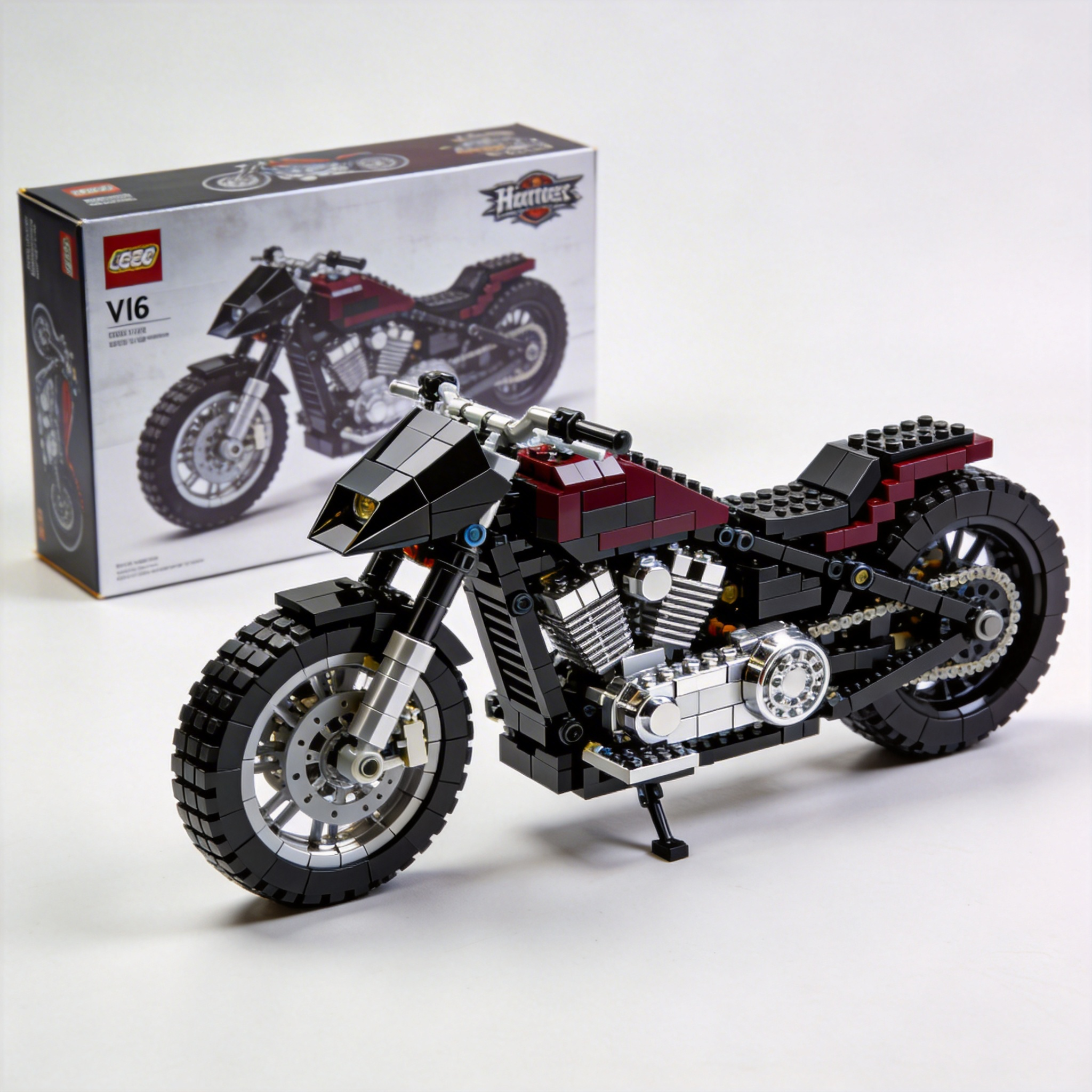 Adult Harley-Davidson motorcycle building blocks