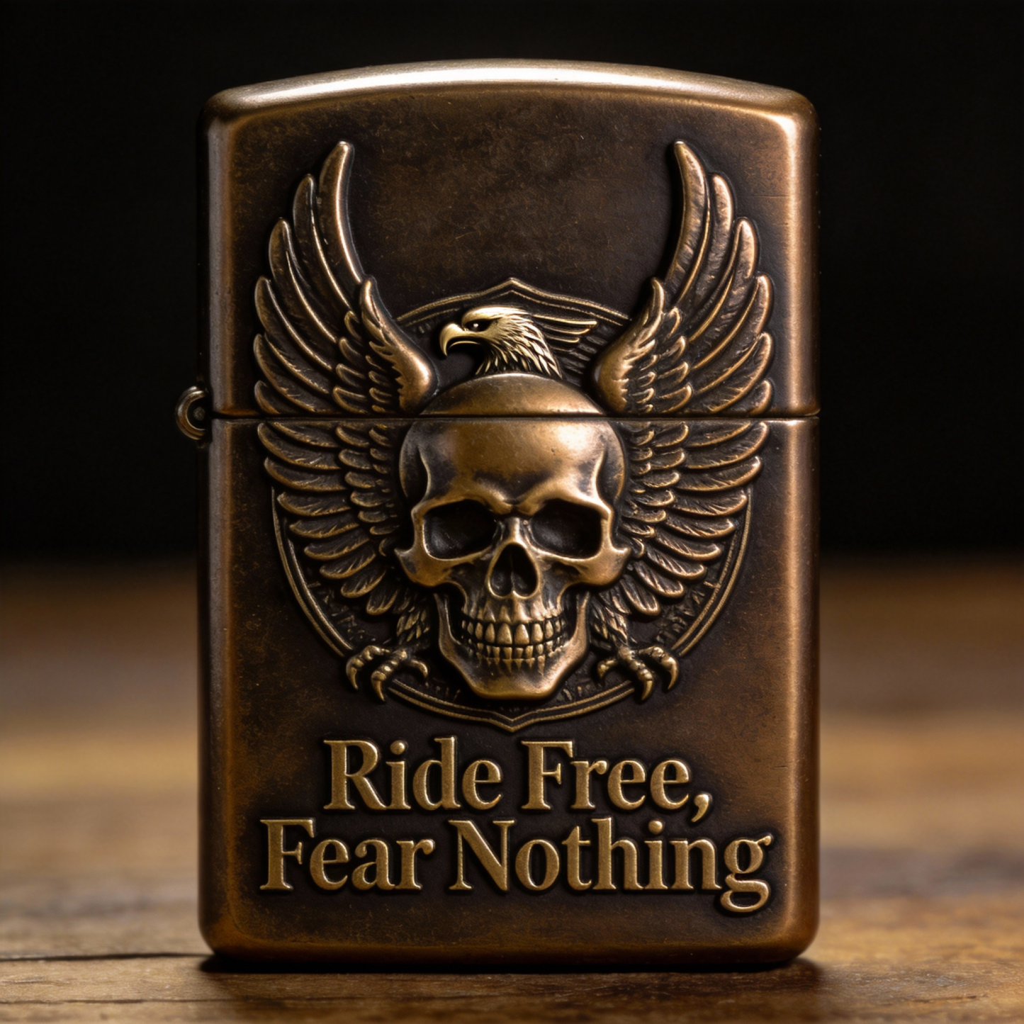 Freedom Wings: "Ride Free, Fear Nothing" Brass Piece