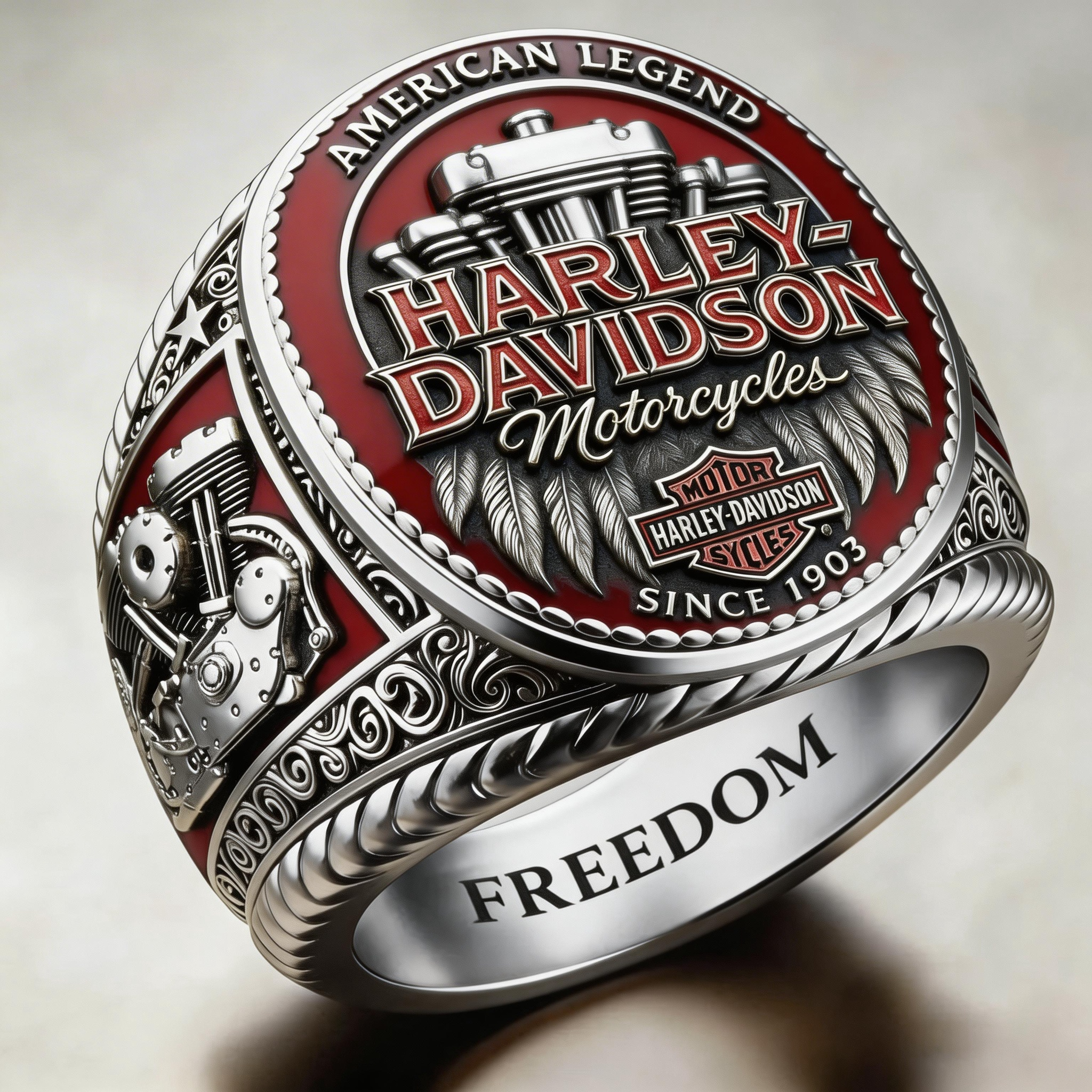 Classic American Motorcycle Style Vintage Biker Ring