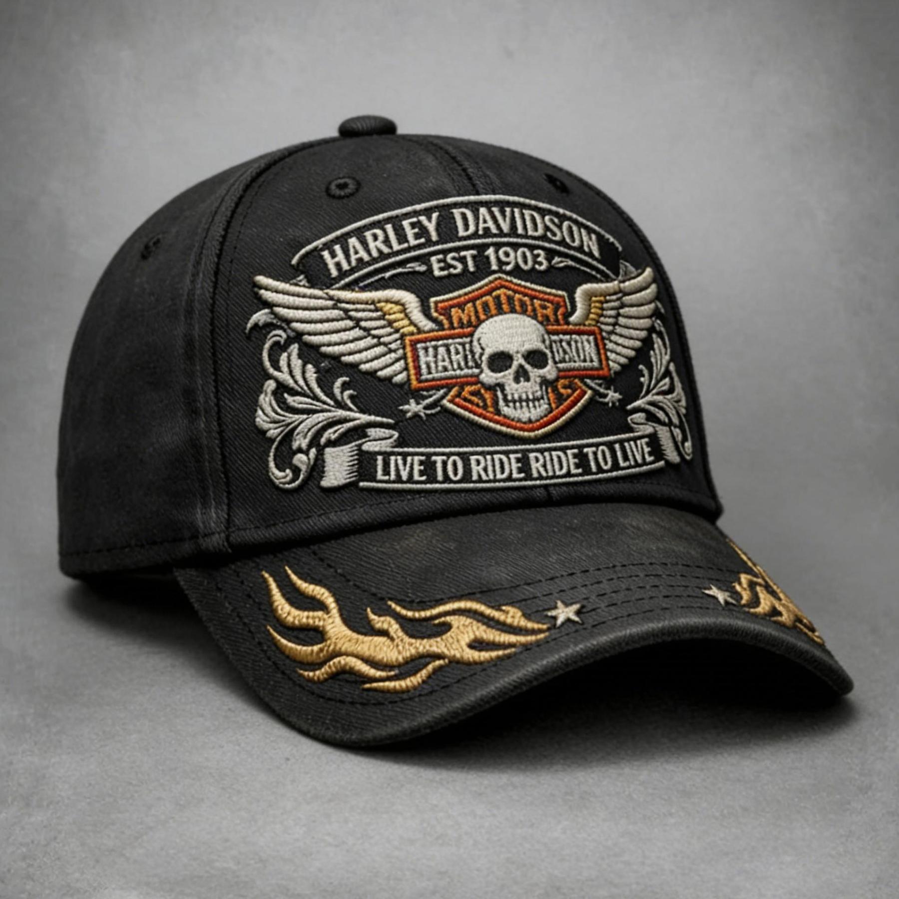 Harley Biker Style Baseball Cap