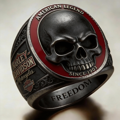 Biker retro mechanical engine detail silver american legend signet ring