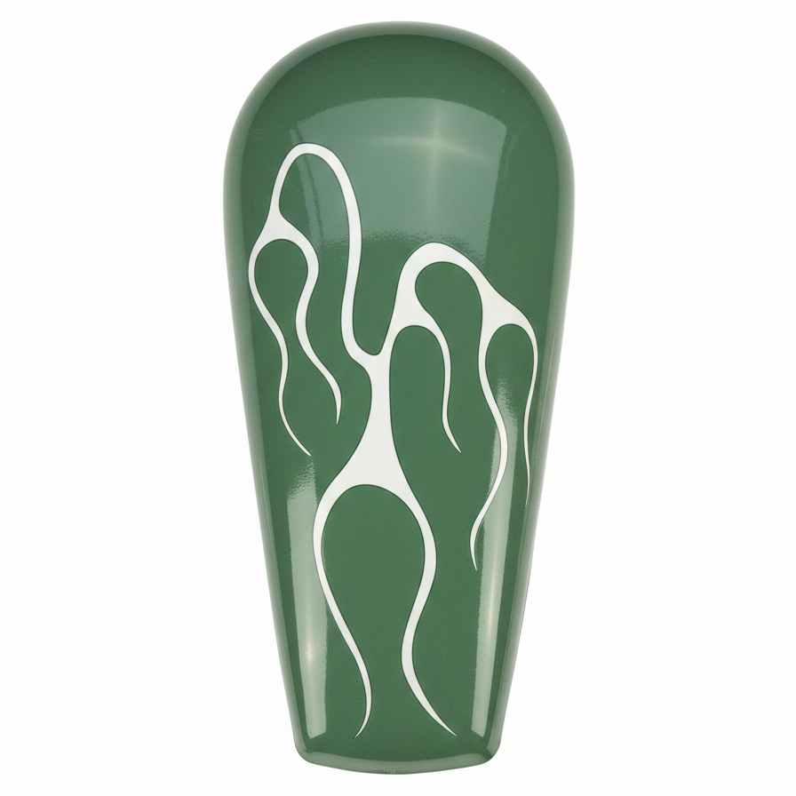 Minimalist Modern White Flame Outline Graphic Motorcycle Tank Decal