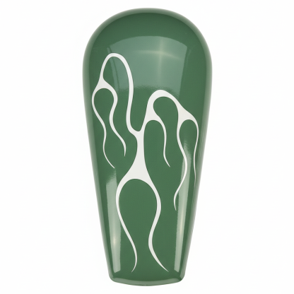 Minimalist Modern White Flame Outline Graphic Motorcycle Tank Decal